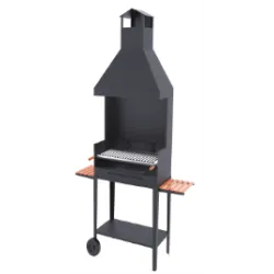 Barbacoa de Carbón y Leña 60 cm - Mueble, Paravientos y Campana BV72