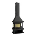 Chimenea Leña Frontal 3 Caras                         Interior Vermiculita                                 Potencia Máxima 17,5 KW.