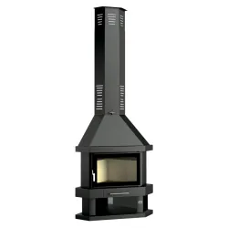 Chimenea Leña Rincón                        Interior Vermiculita                             Potencia Máxima 14 KW.