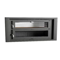 Horno Leña Insertable Horno Envolvente en Inox. Bandeja Horno de 60 cm. Potencia Máxima 13,5 KW. INTERIOR FUNDICION